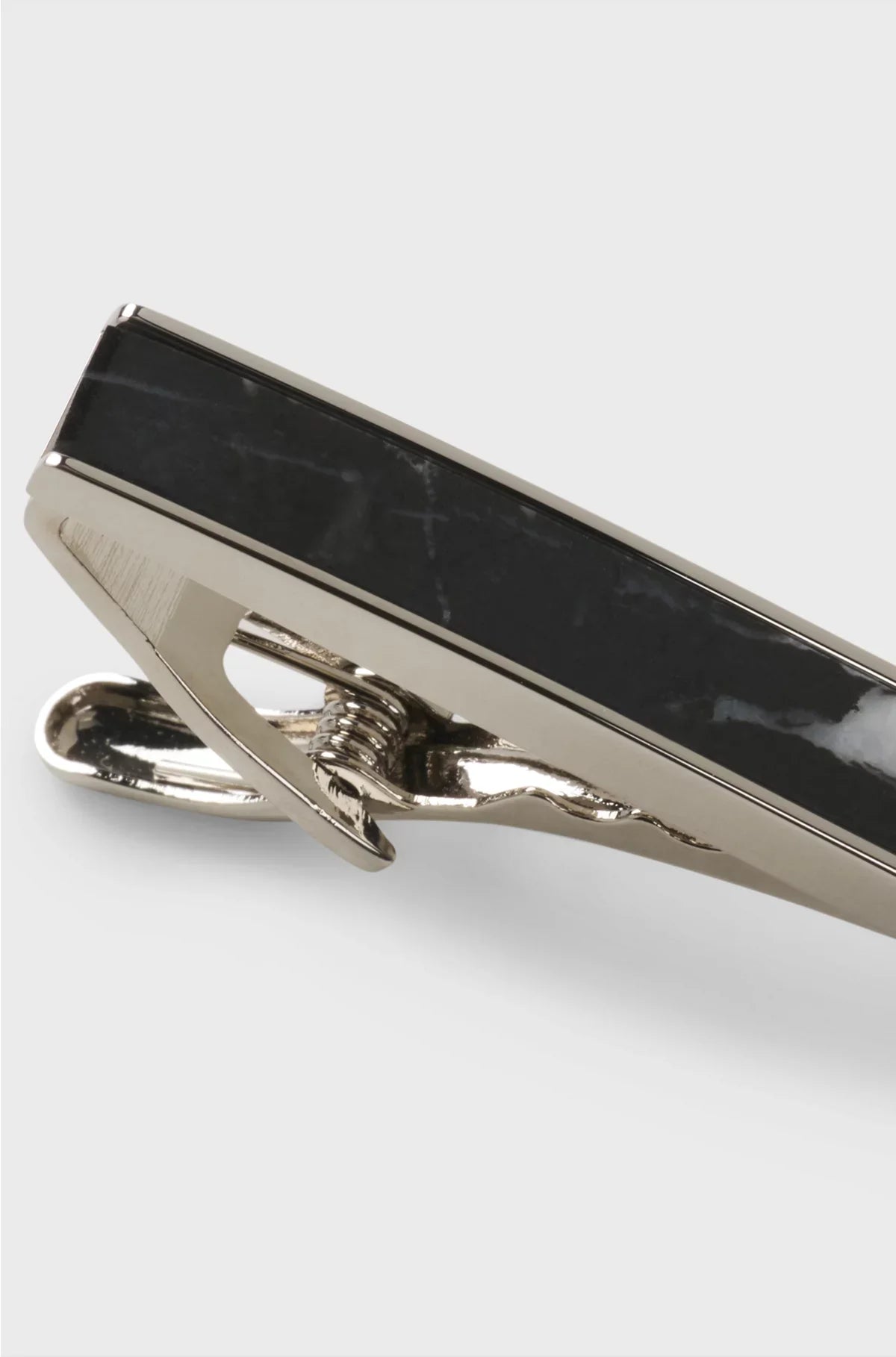 BRASS TIE CLIP WITH MARBLE INSERT