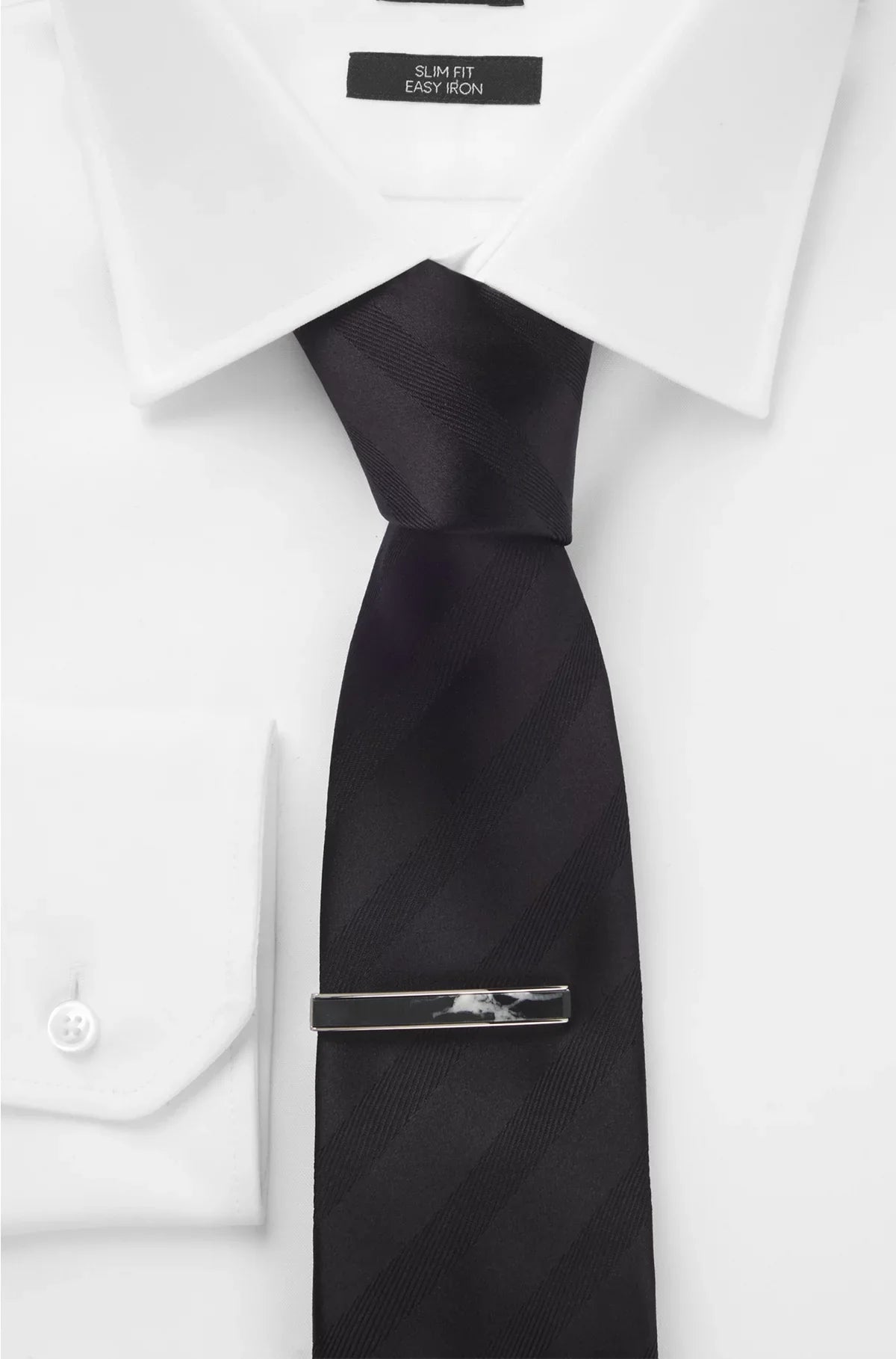 BRASS TIE CLIP WITH MARBLE INSERT