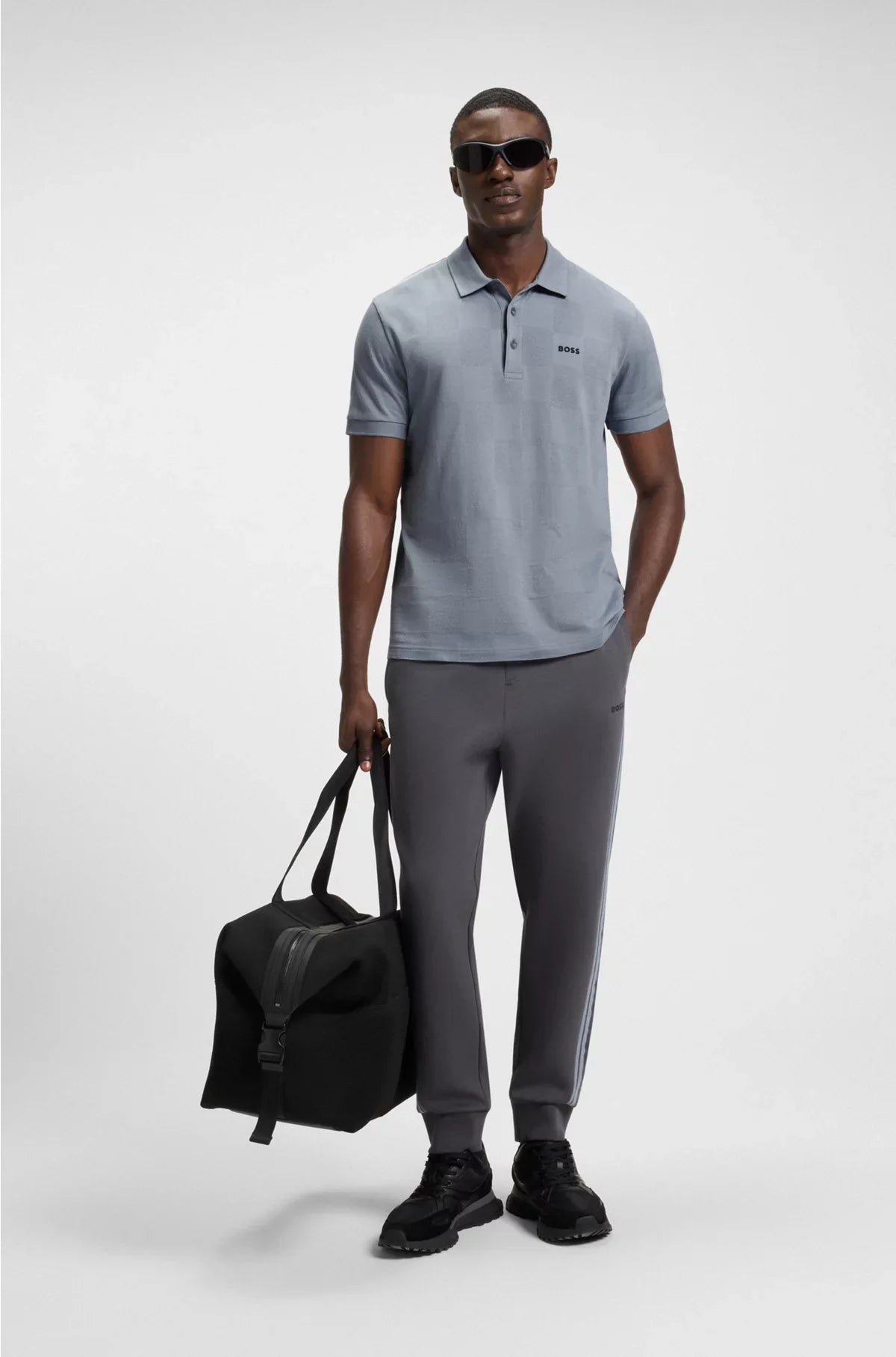 COTTON POLO SHIRT WITH JACQUARD BODY-MAPPING