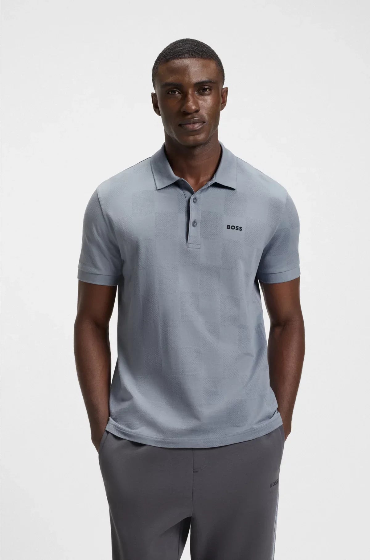 COTTON POLO SHIRT WITH JACQUARD BODY-MAPPING