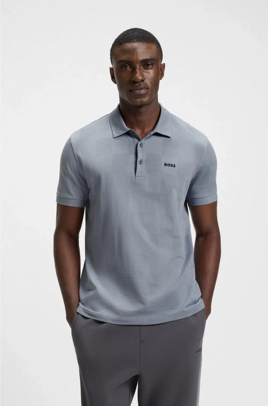 COTTON POLO SHIRT WITH JACQUARD BODY-MAPPING