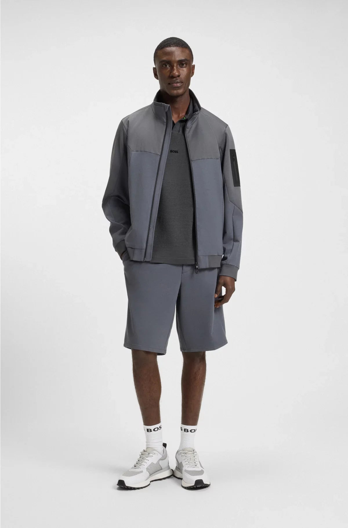RELAXED-FIT POLO SHIRT IN COTTON WITH MESH PATTERN