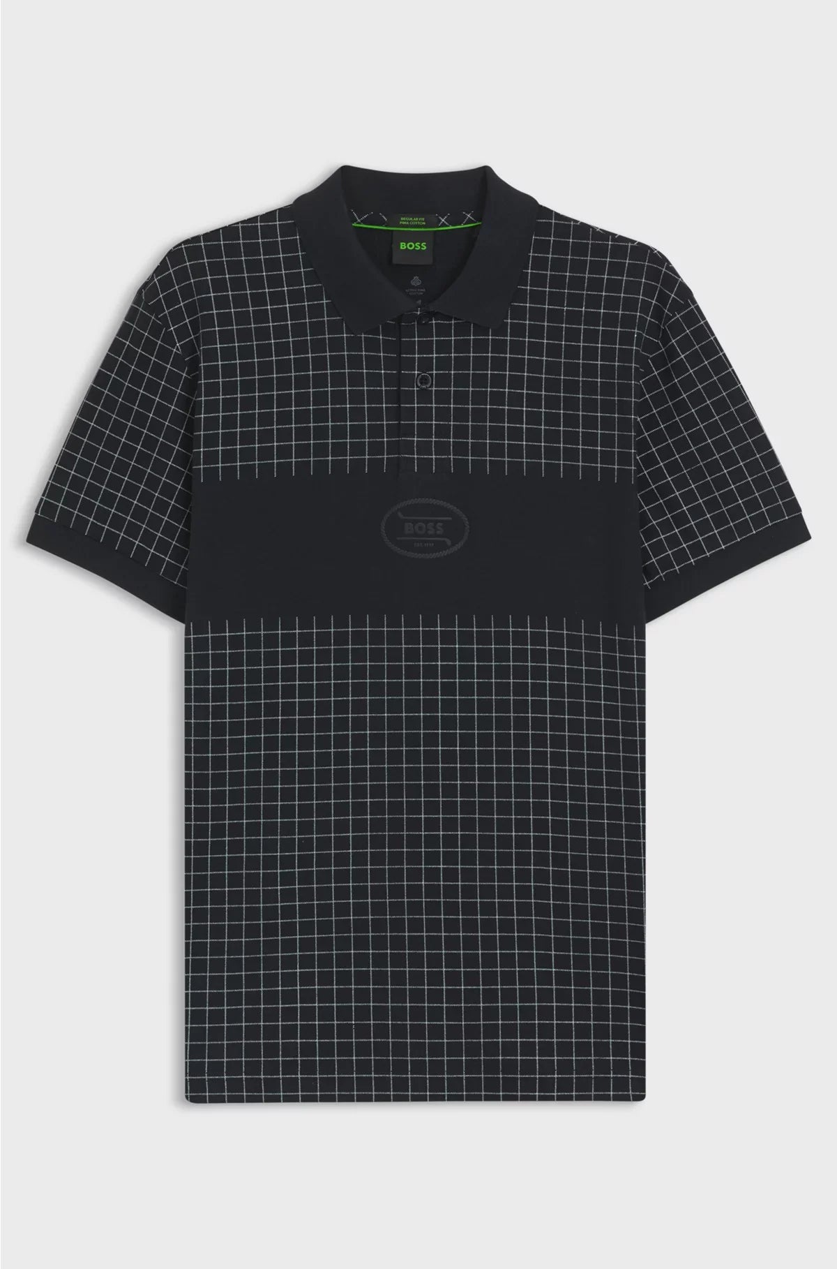REGULAR-FIT POLO SHIRT IN LIGHTWEIGHT CHECKED PIMA COTTON