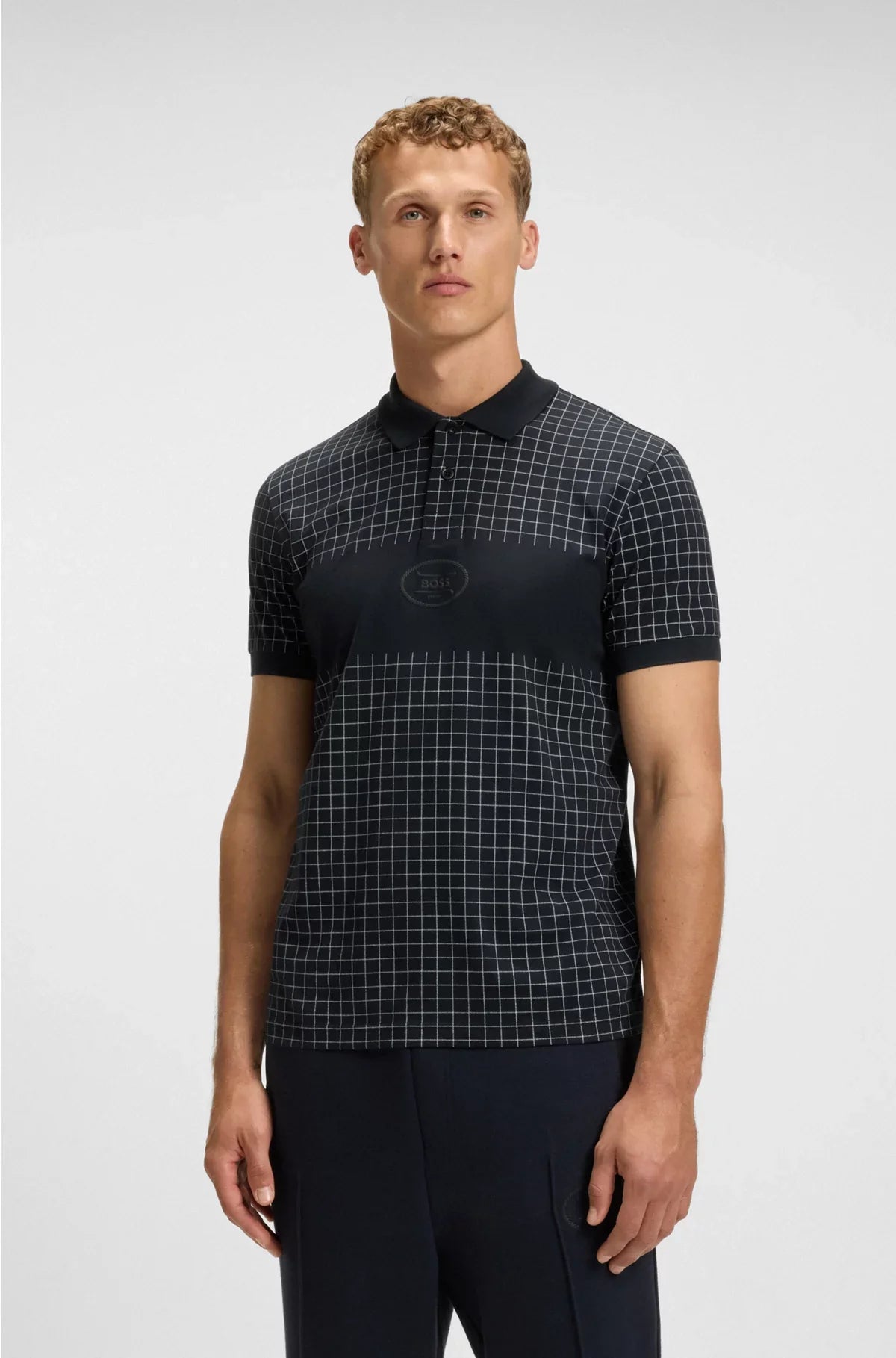 REGULAR-FIT POLO SHIRT IN LIGHTWEIGHT CHECKED PIMA COTTON