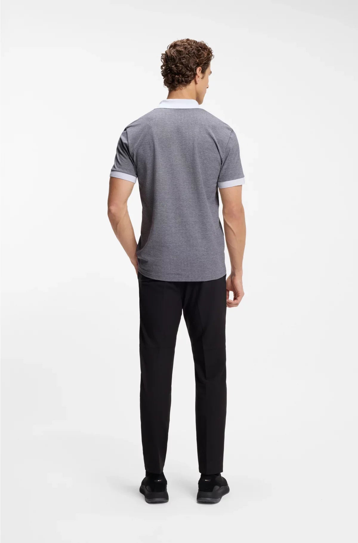 COTTON-PIQUE POLO SHIRT WITH DOT PRINT