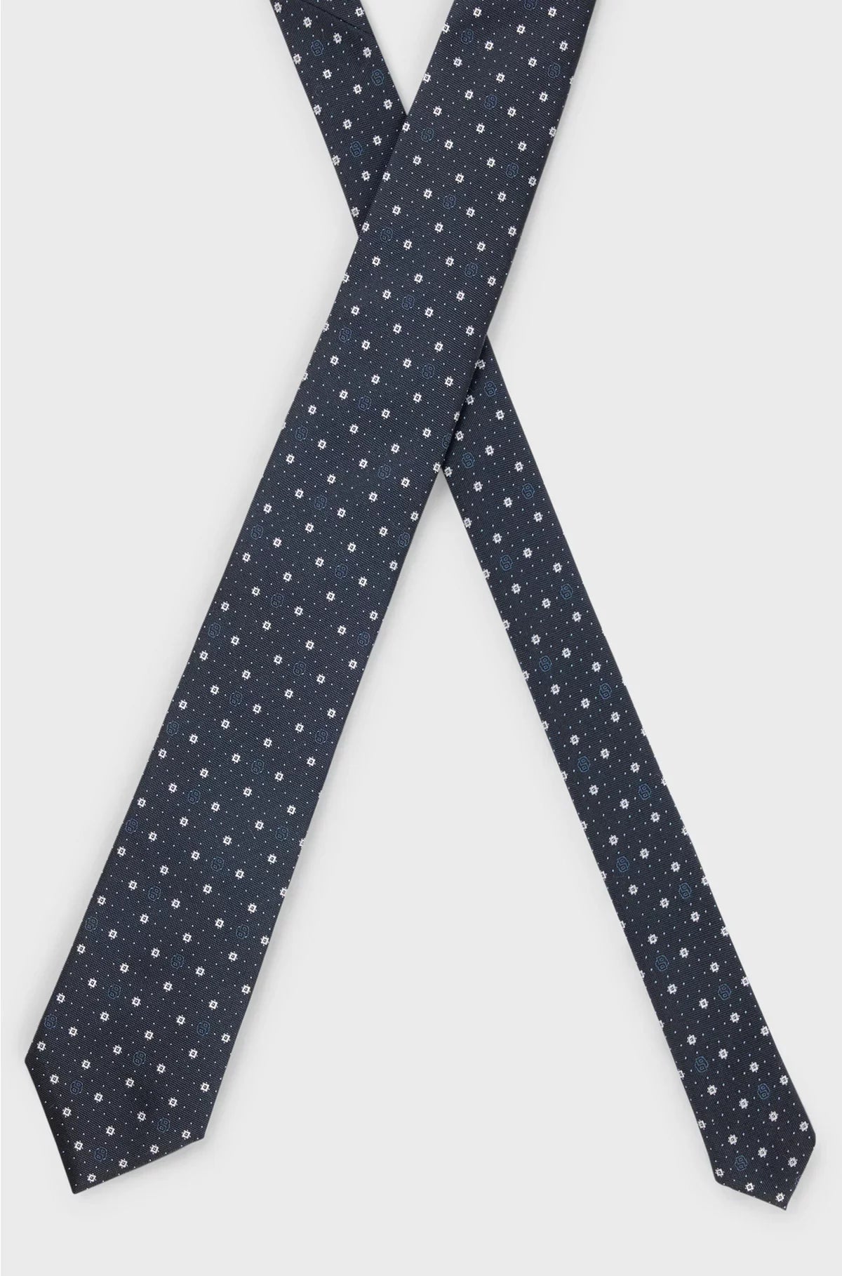 SILK-BLEND TIE WITH MICRO DOUBLE B MONOGRAMS