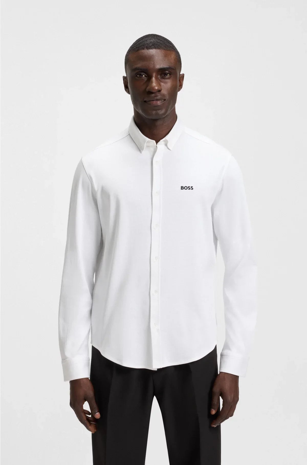 REGULAR-FIT SHIRT IN DYNAMIC COTTON JERSEY