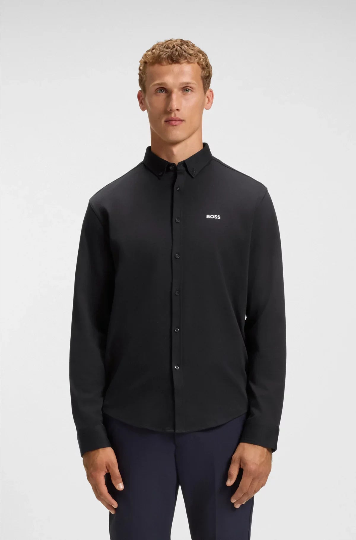 REGULAR-FIT SHIRT IN DYNAMIC COTTON JERSEY