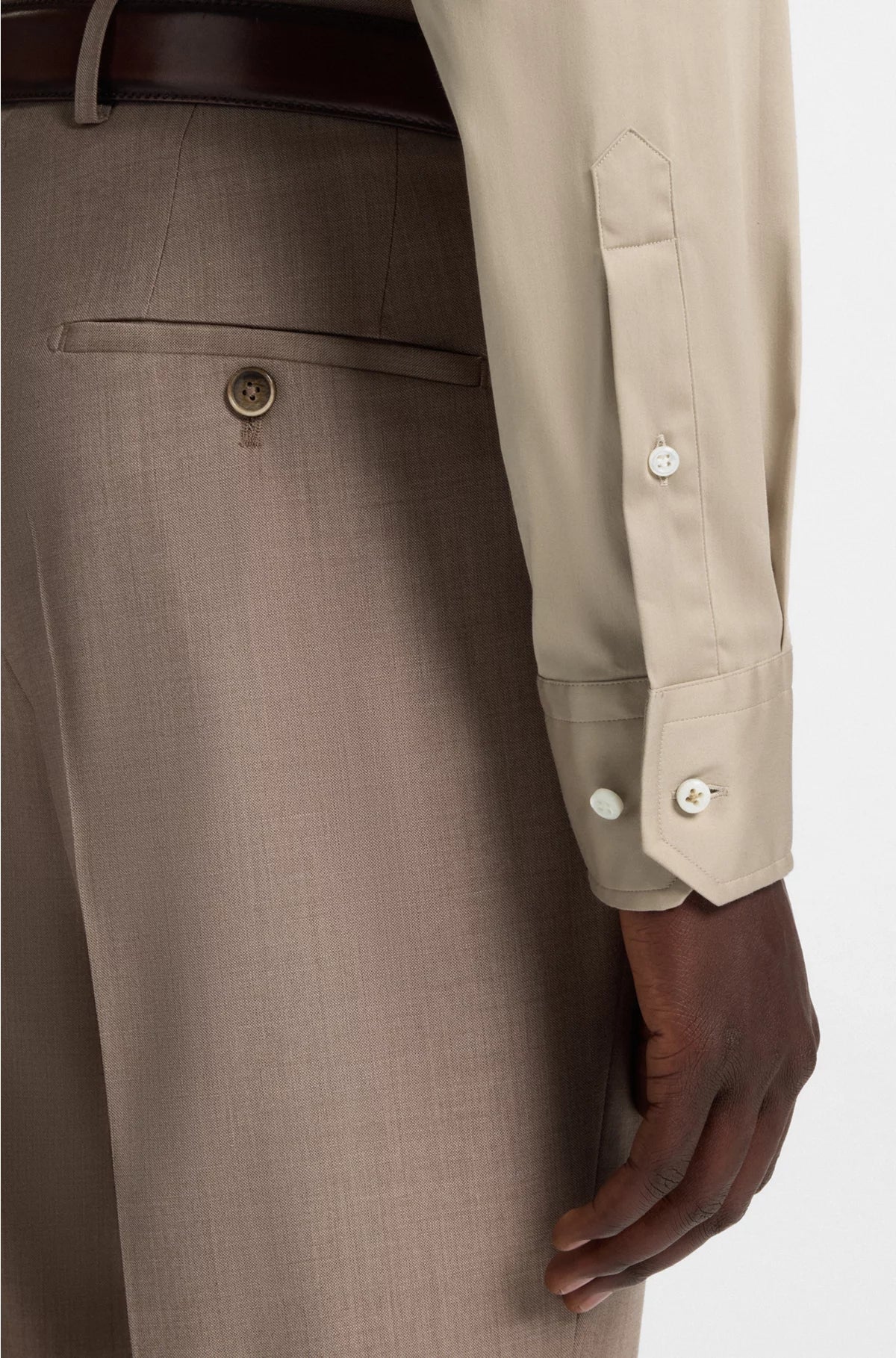 SLIM-FIT SHIRT IN ITALIAN-MADE COTTON-BLEND POPLIN