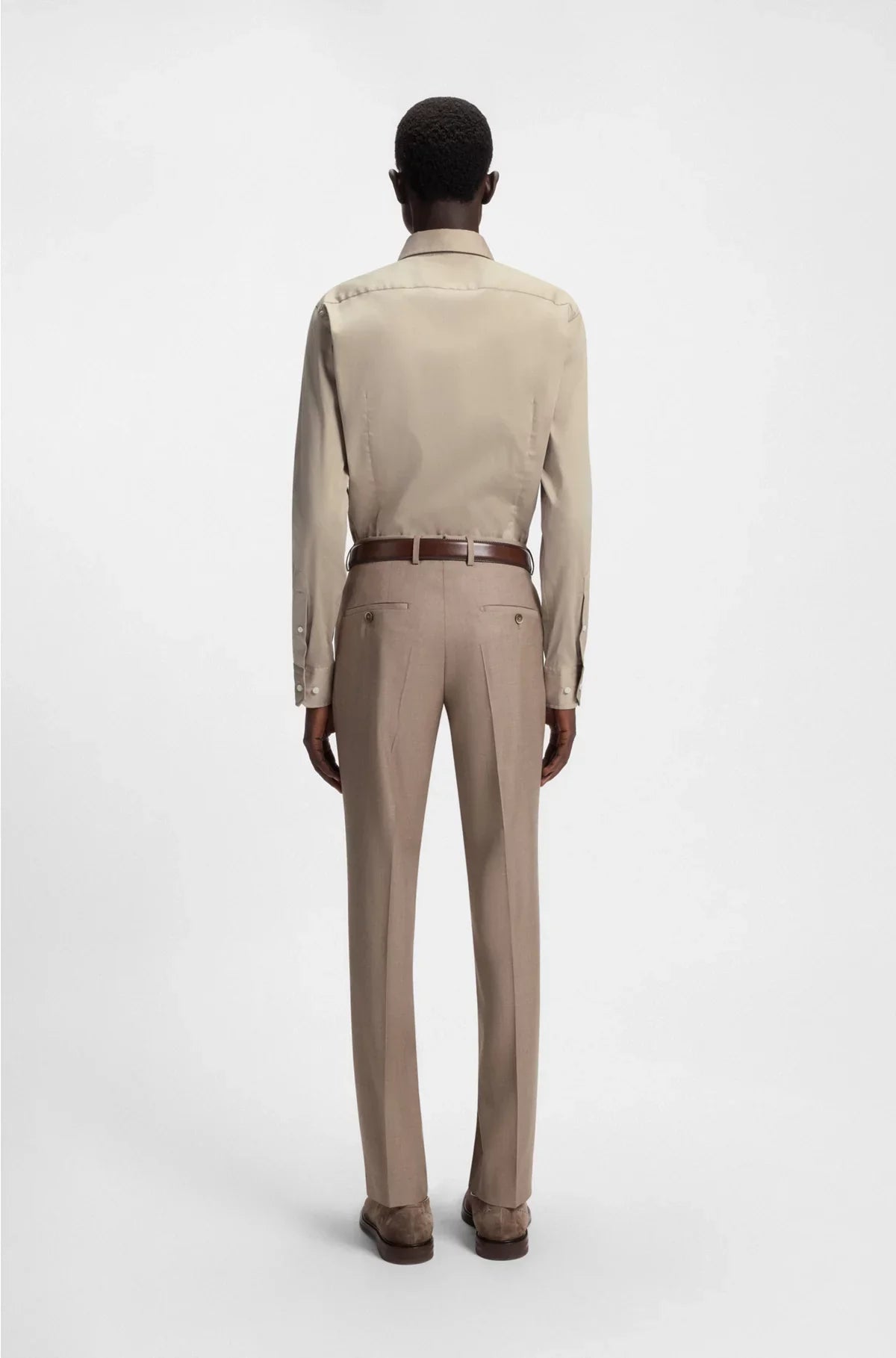 SLIM-FIT SHIRT IN ITALIAN-MADE COTTON-BLEND POPLIN
