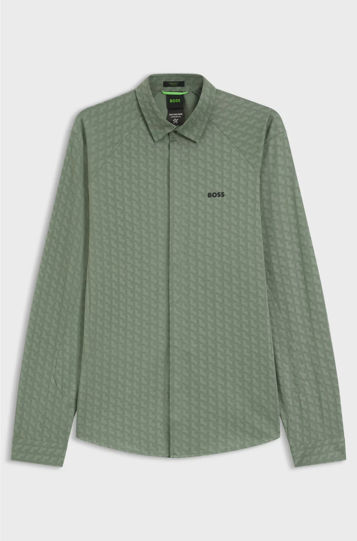 Camicia regular fit in piqué di cotone a maglia