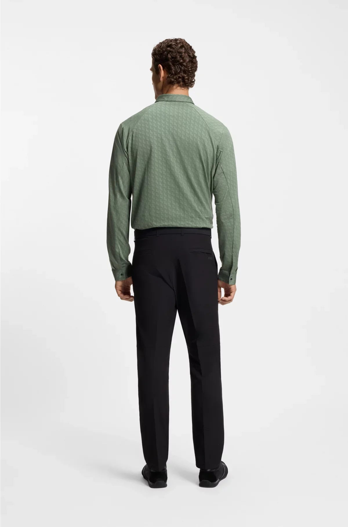 Camicia regular fit in piqué di cotone a maglia