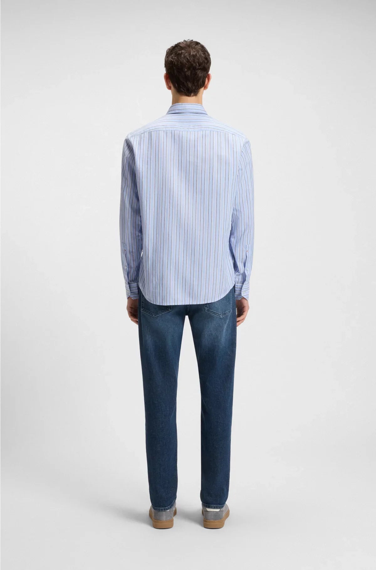 REGULAR-FIT SHIRT IN STRIPED STRETCH COTTON