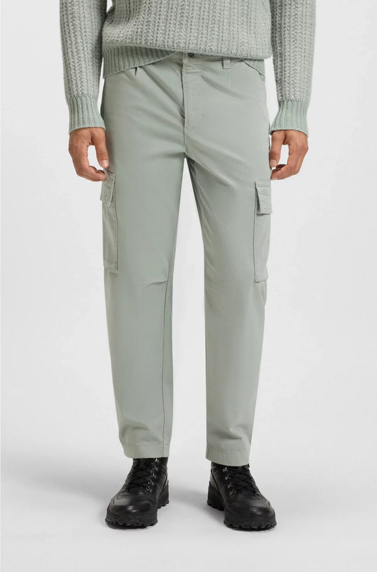 PANTALONI CARGO IN RASO DI COTONE STRETCH