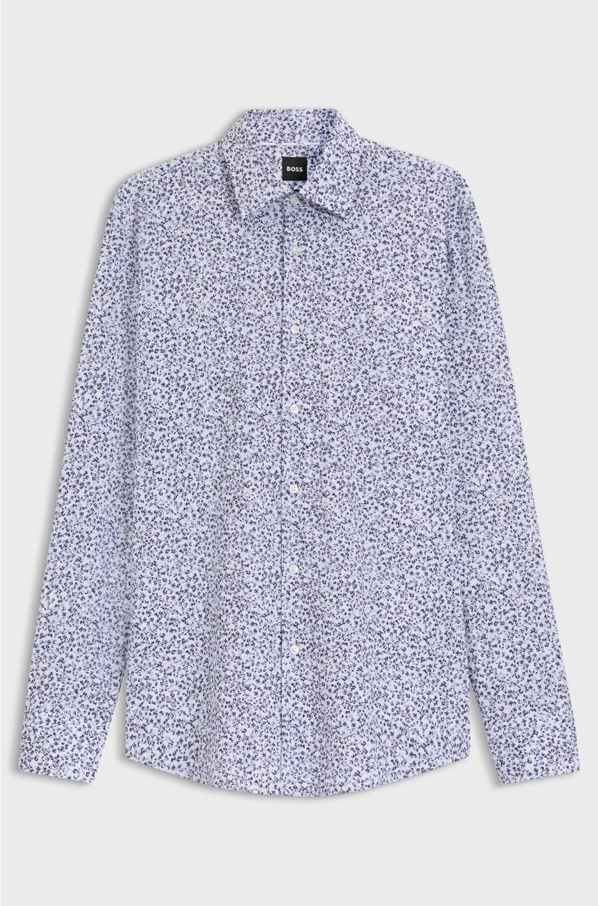 SLIM-FIT SHIRT IN FLORAL-PRINT STRETCH-COTTON POPLIN