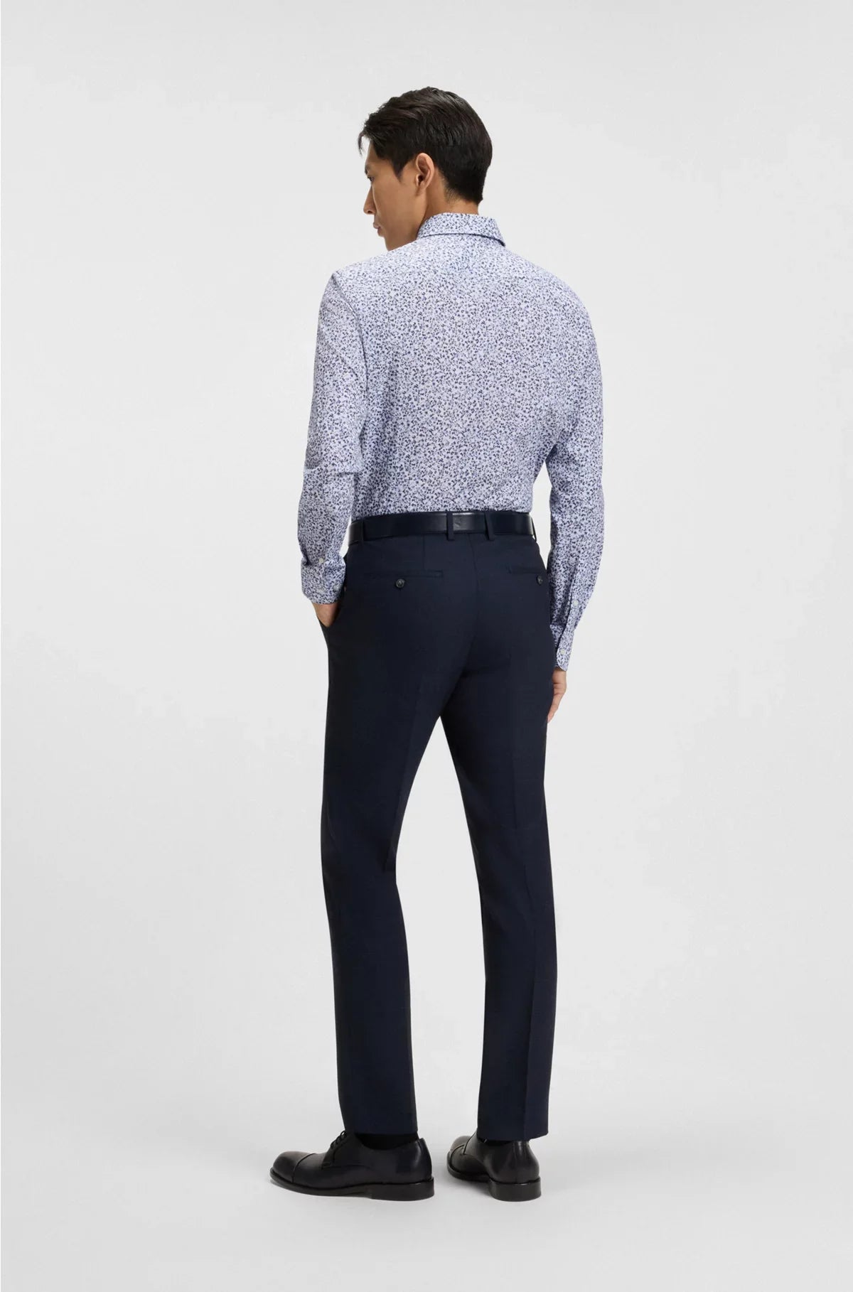 SLIM-FIT SHIRT IN FLORAL-PRINT STRETCH-COTTON POPLIN