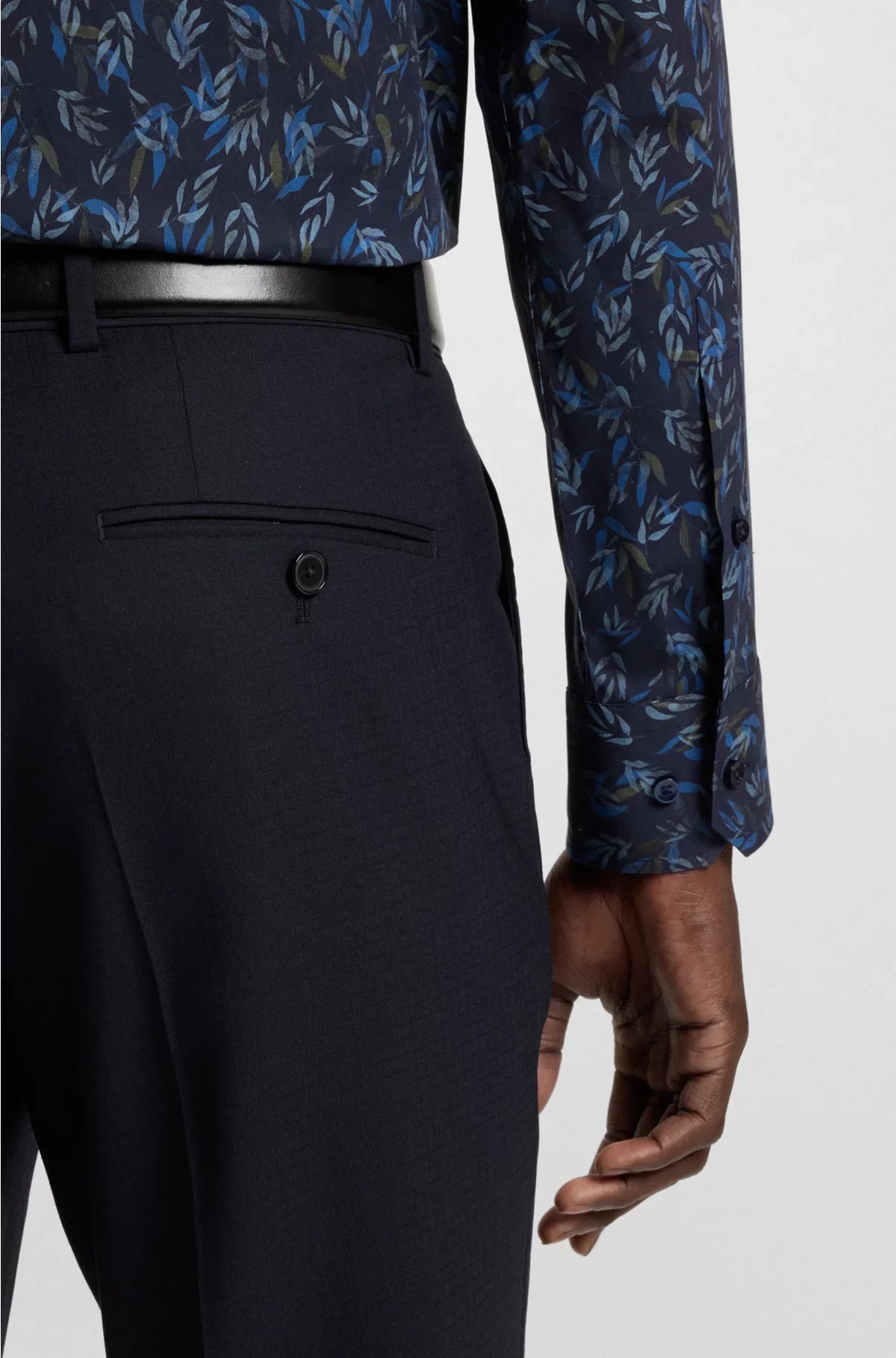 REGULAR-FIT SHIRT IN PRINTED STRETCH-COTTON POPLIN
