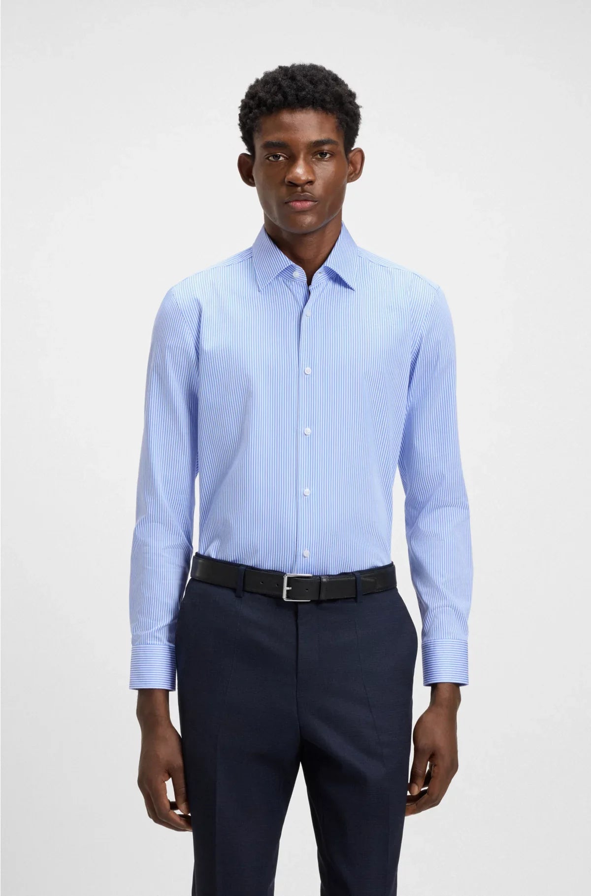 SLIM-FIT SHIRT IN EASY-IRON STRIPED COTTON