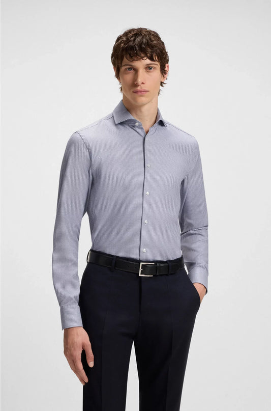 SLIM-FIT SHIRT IN STRUCTURED COTTON