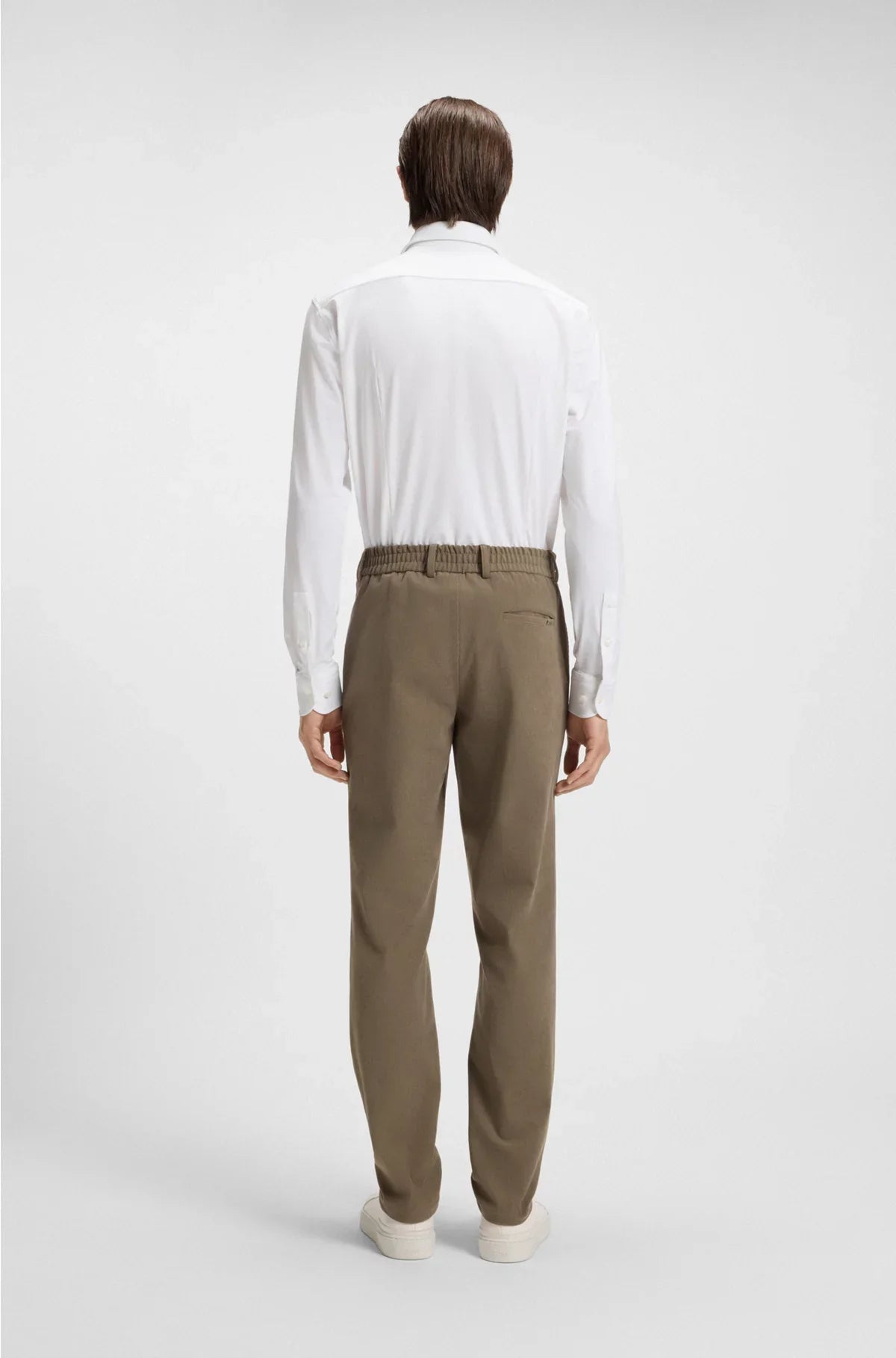 SLIM-FIT SHIRT IN STRUCTURED PERFORMANCE-STRETCH JERSEY