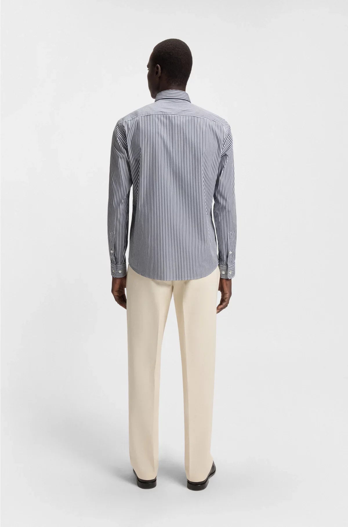 SLIM-FIT SHIRT IN A STRIPED COTTON BLEND