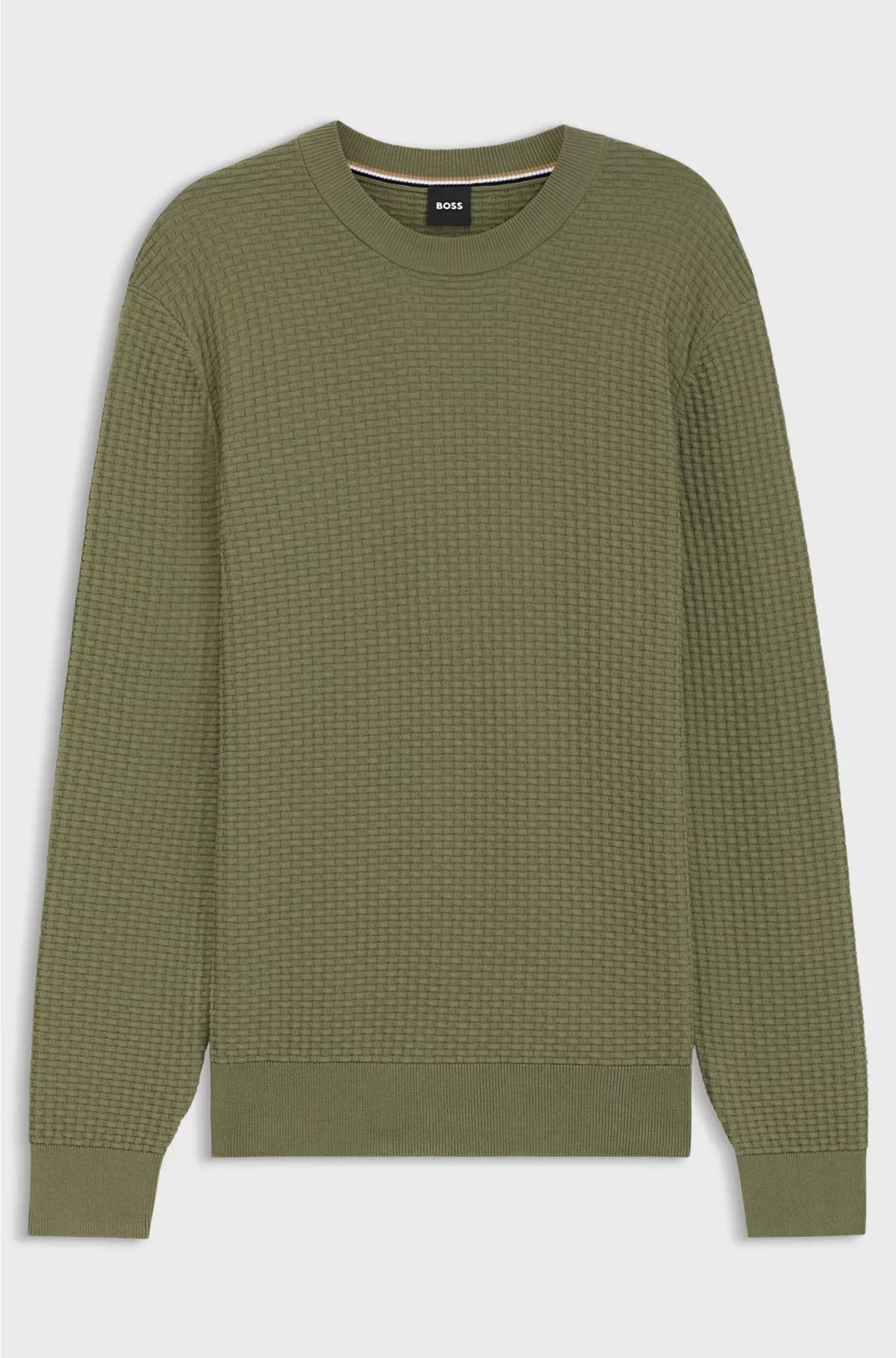 COTTON SWEATER WITH KNITTED STRUCTURE