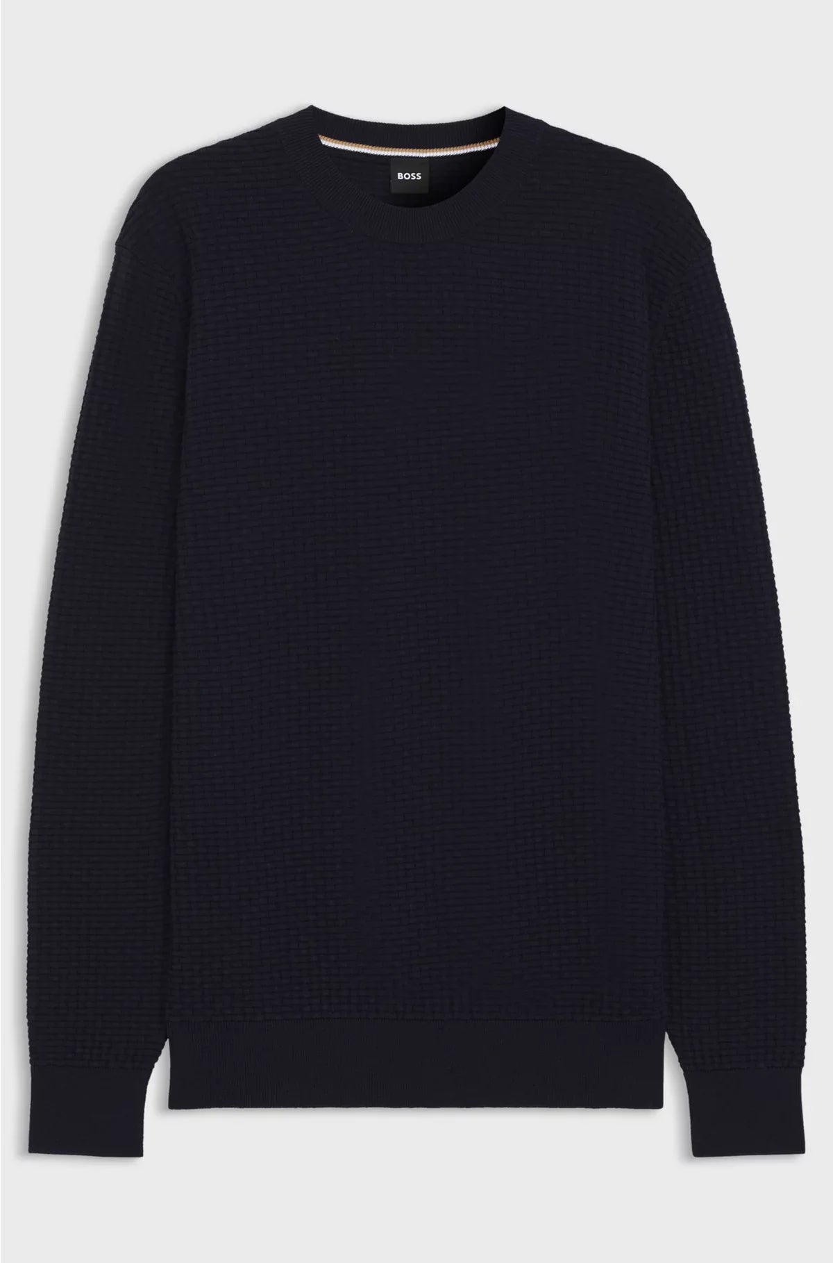 COTTON SWEATER WITH KNITTED STRUCTURE