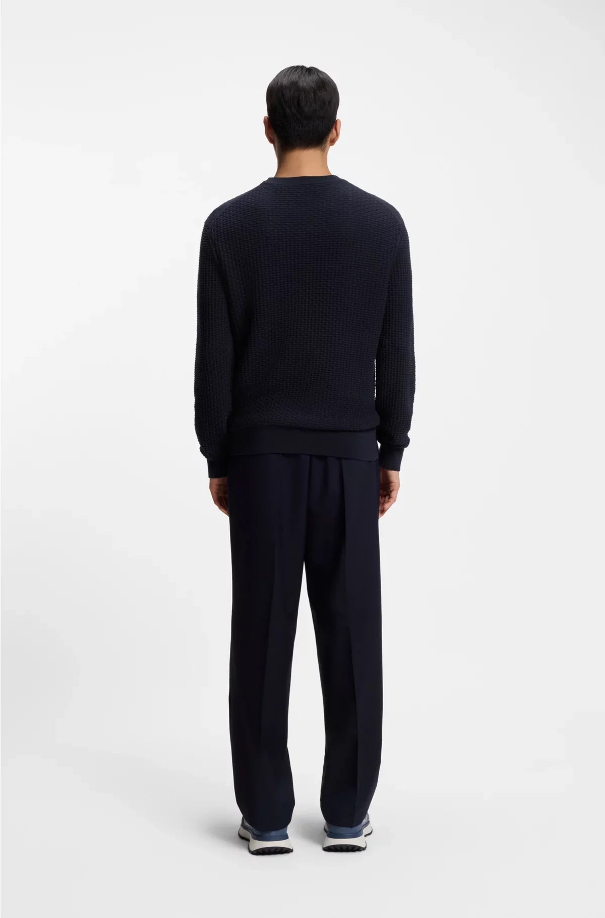 COTTON SWEATER WITH KNITTED STRUCTURE