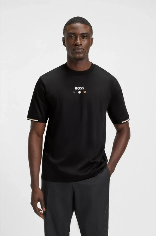 T-SHIRT IN COTONE PIMA CON STAMPA PALLINE DA TENNIS