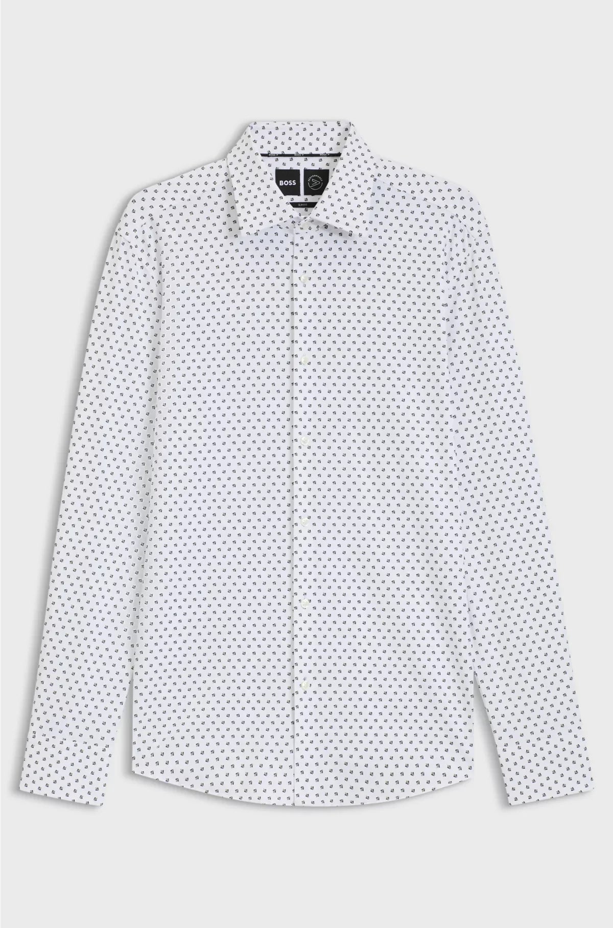 SLIM-FIT SHIRT IN ITALIAN-MADE PERFORMANCE-STRETCH FABRIC