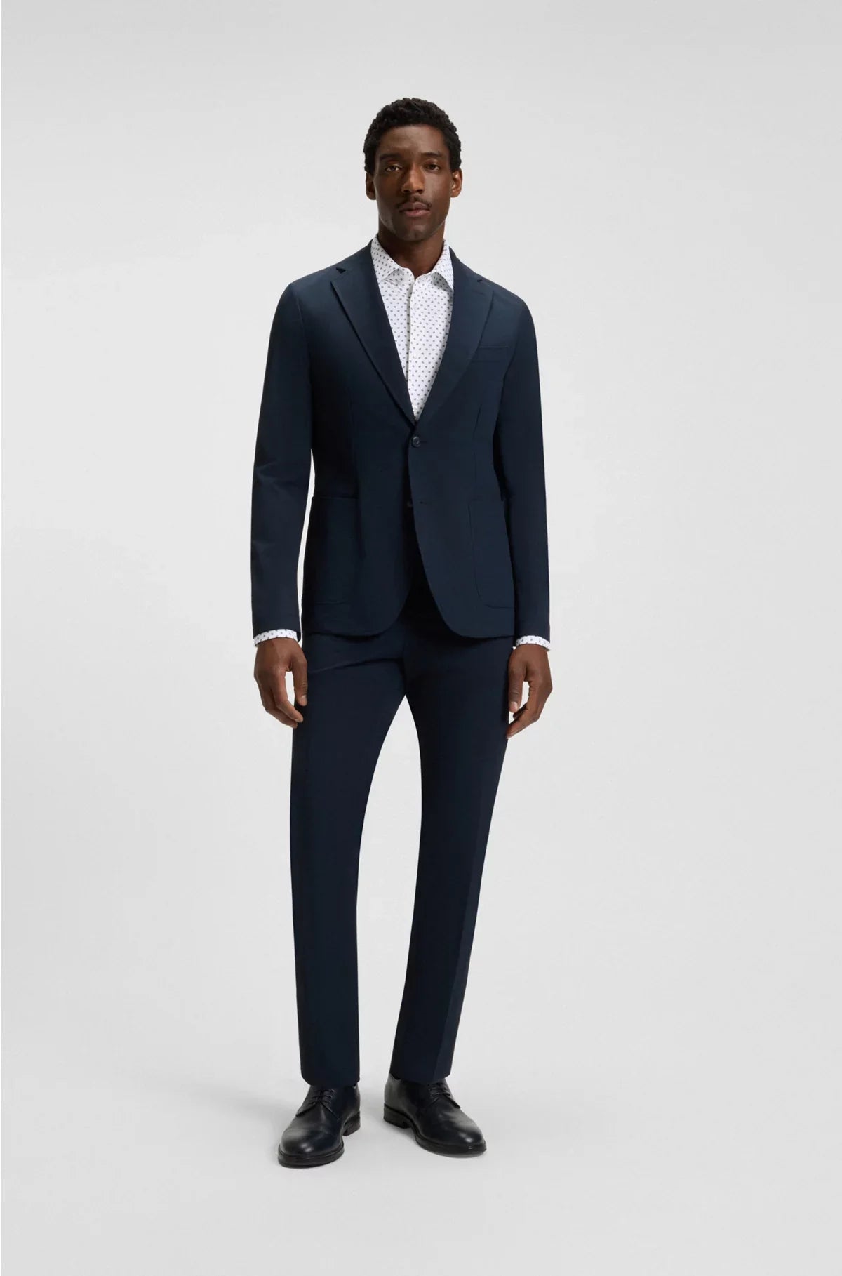 SLIM-FIT SHIRT IN ITALIAN-MADE PERFORMANCE-STRETCH FABRIC