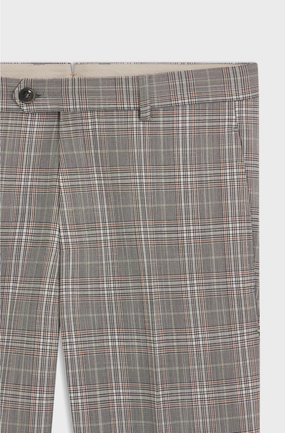 TAPERED-FIT TROUSERS IN CHECKED VIRGIN WOOL AND SILK