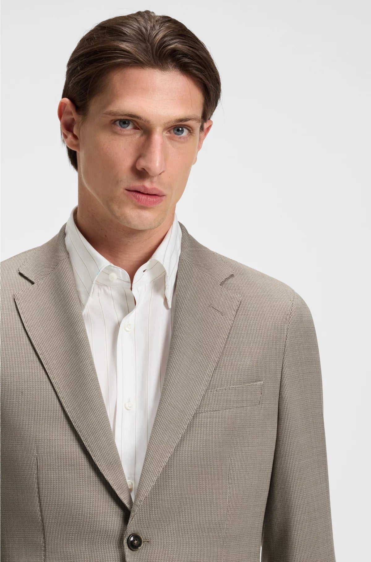 SLIM-FIT BLAZER IN VIRGIN WOOL AND SILK