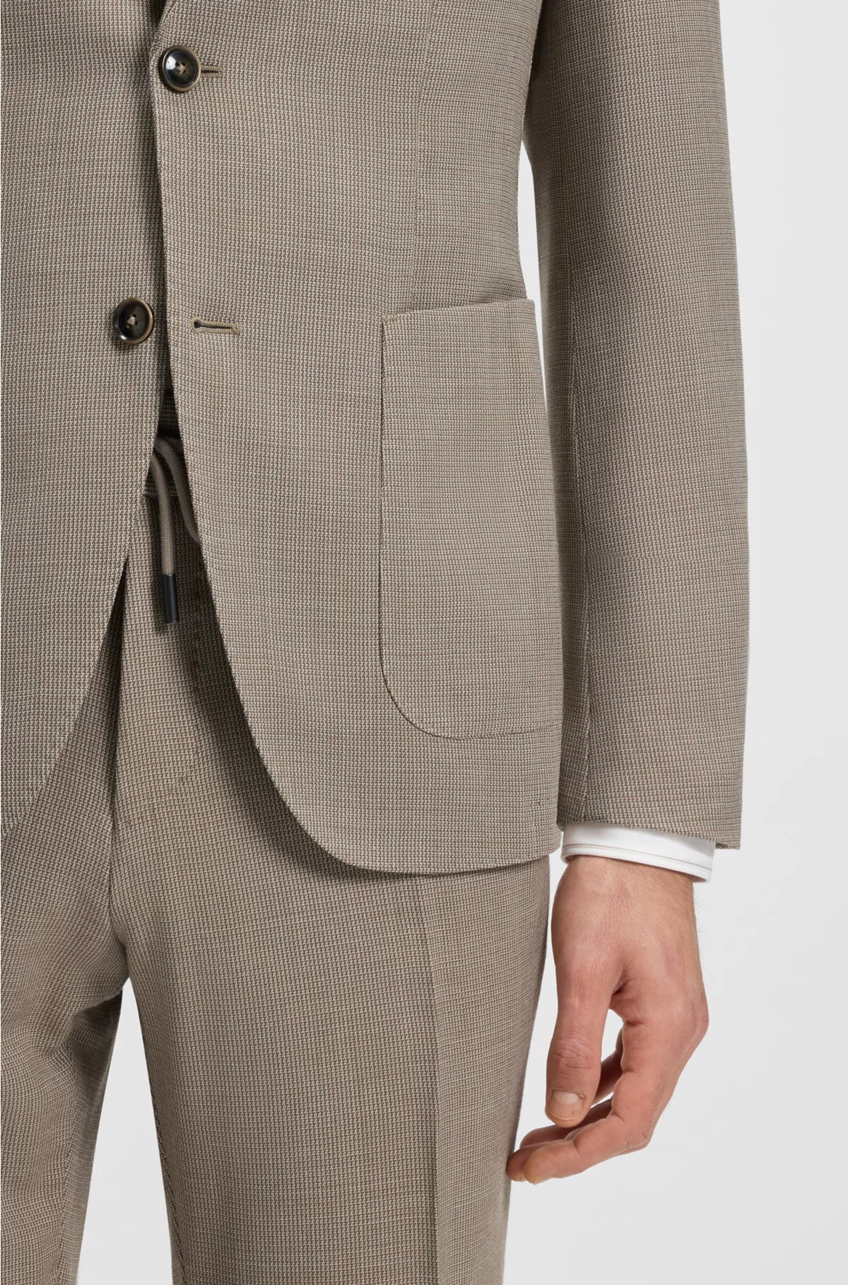 SLIM-FIT BLAZER IN VIRGIN WOOL AND SILK