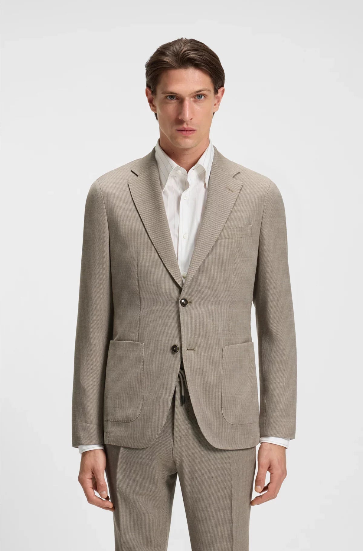 SLIM-FIT BLAZER IN VIRGIN WOOL AND SILK
