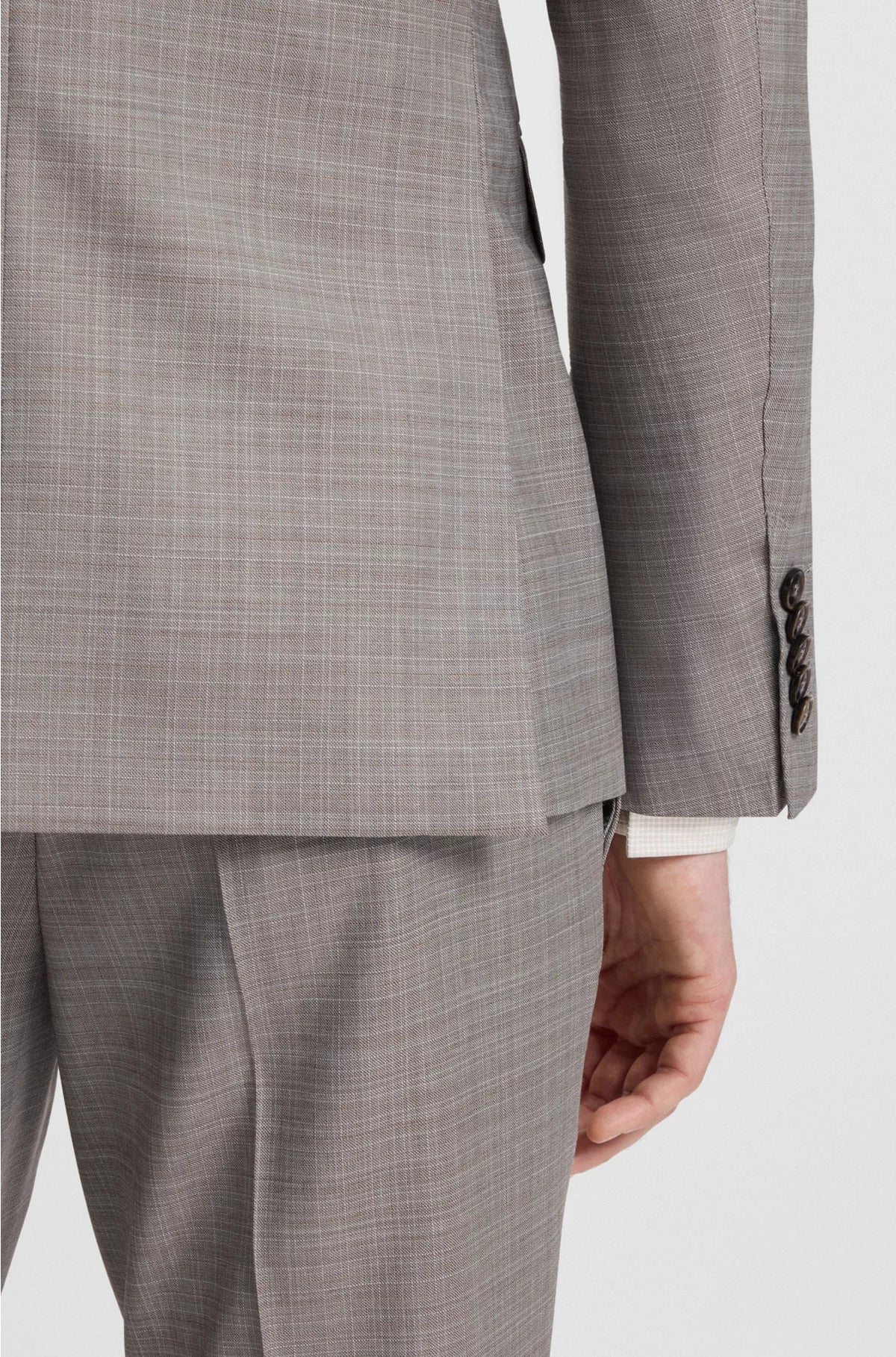 REGULAR-FIT SUIT IN CHECKED VIRGIN WOOL