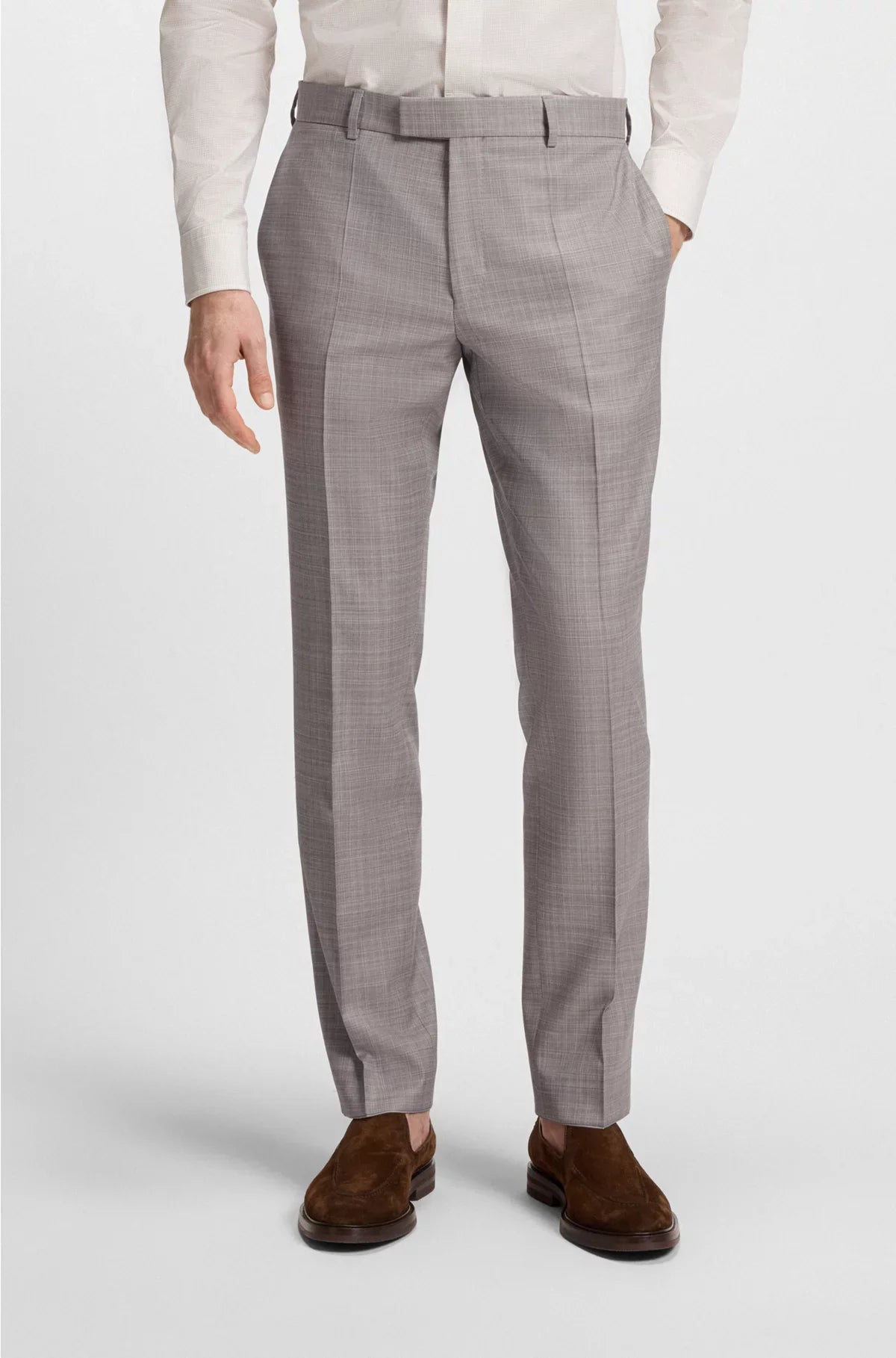 REGULAR-FIT SUIT IN CHECKED VIRGIN WOOL