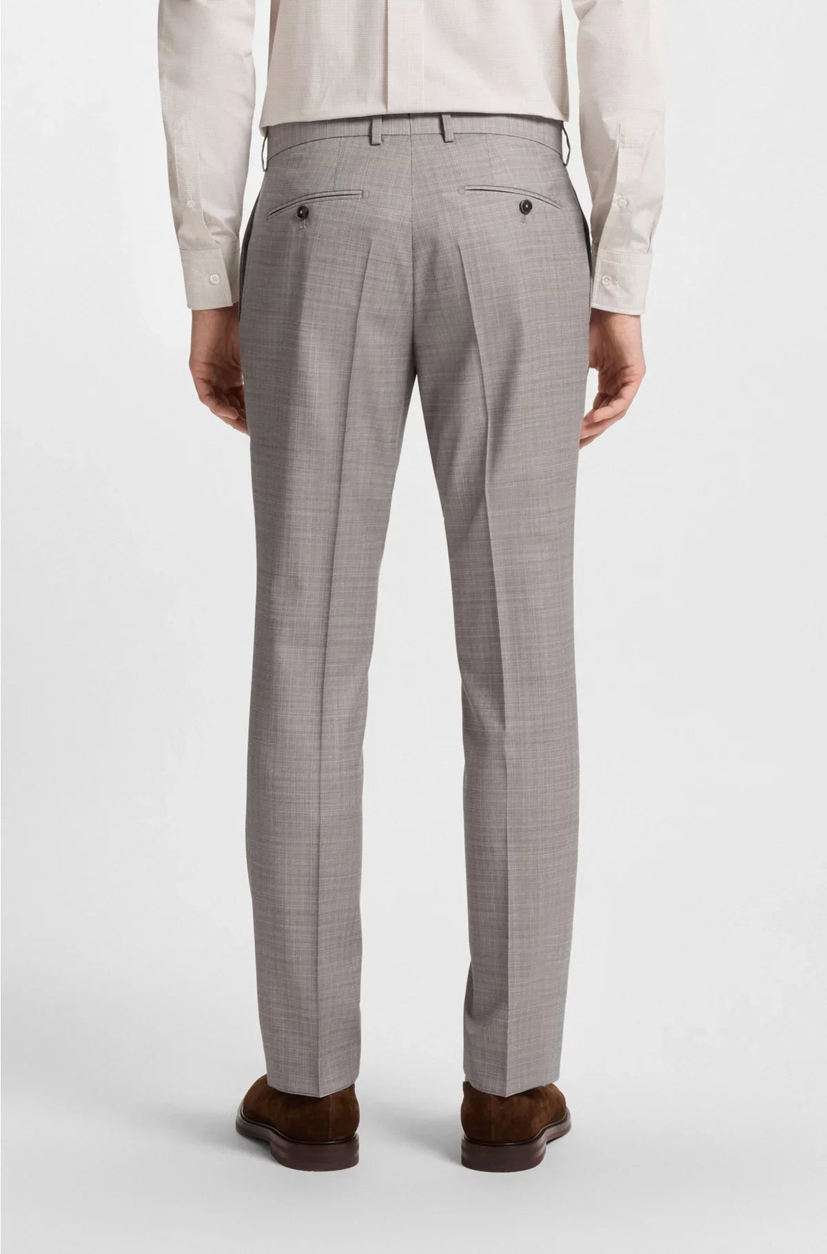 REGULAR-FIT SUIT IN CHECKED VIRGIN WOOL