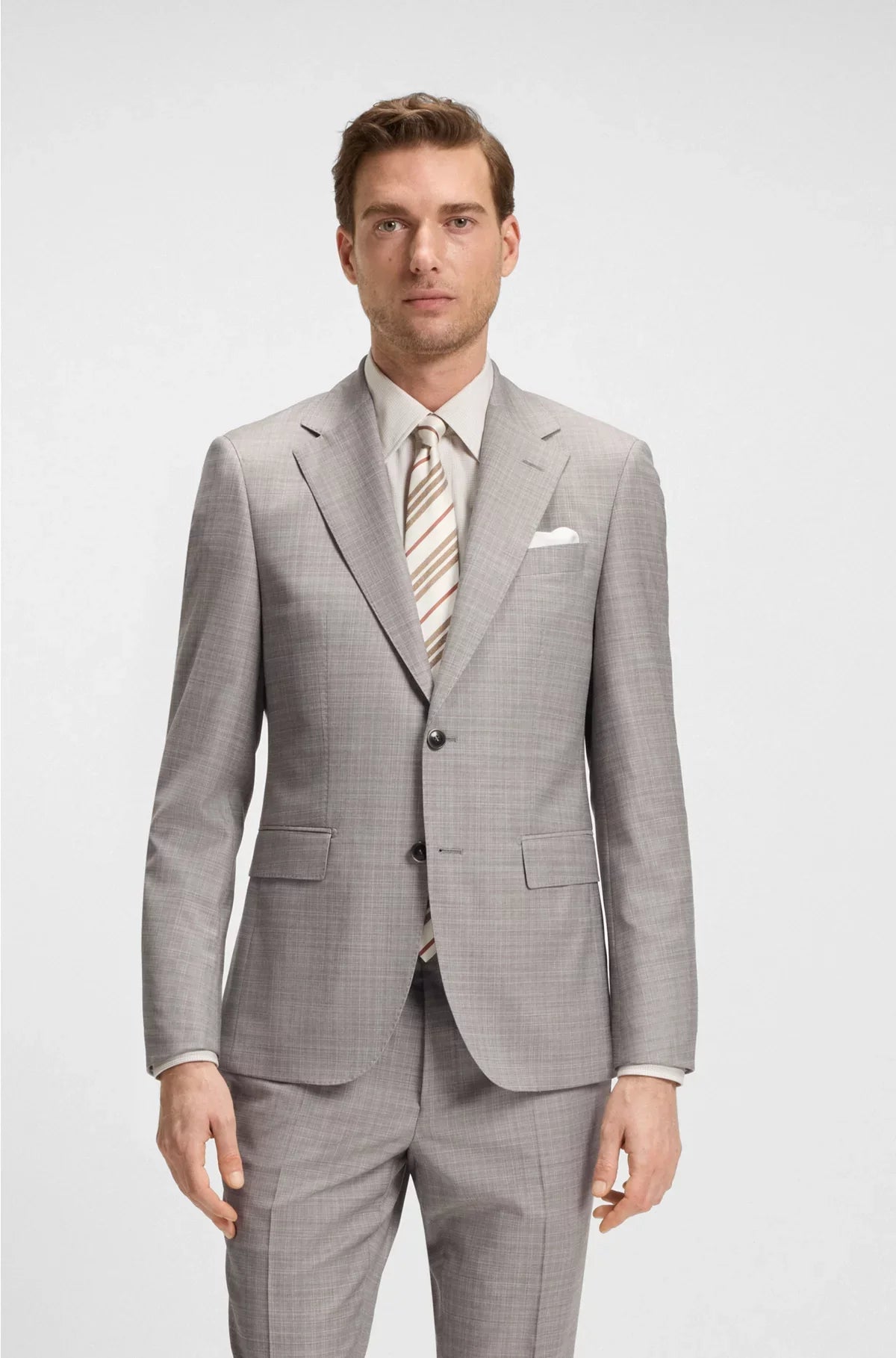 REGULAR-FIT SUIT IN CHECKED VIRGIN WOOL