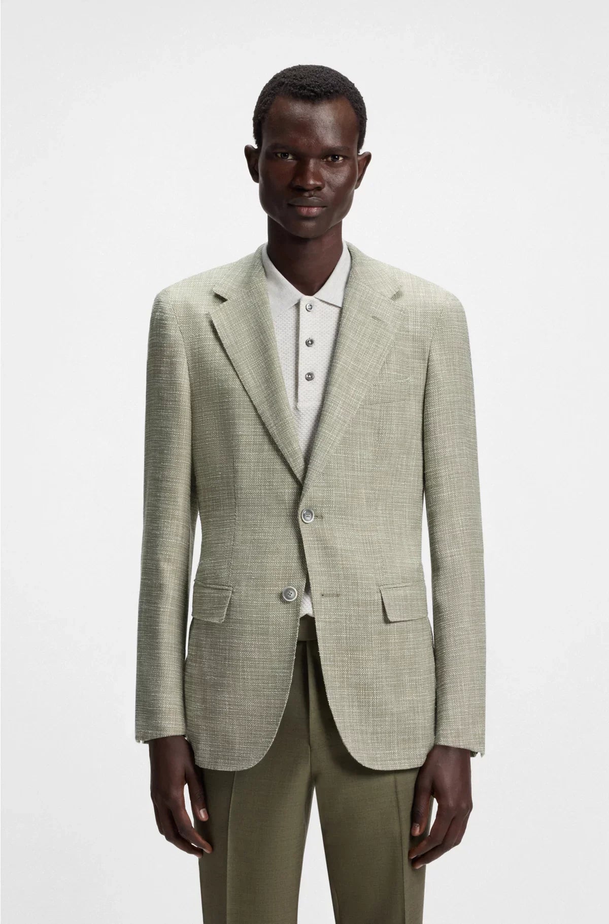 REGULAR-FIT BLAZER WITH MICRO PATTERN