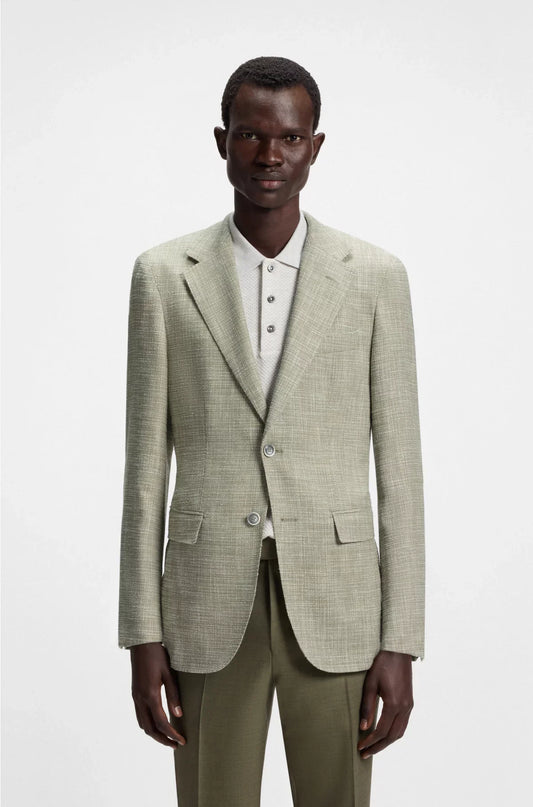 REGULAR-FIT BLAZER WITH MICRO PATTERN