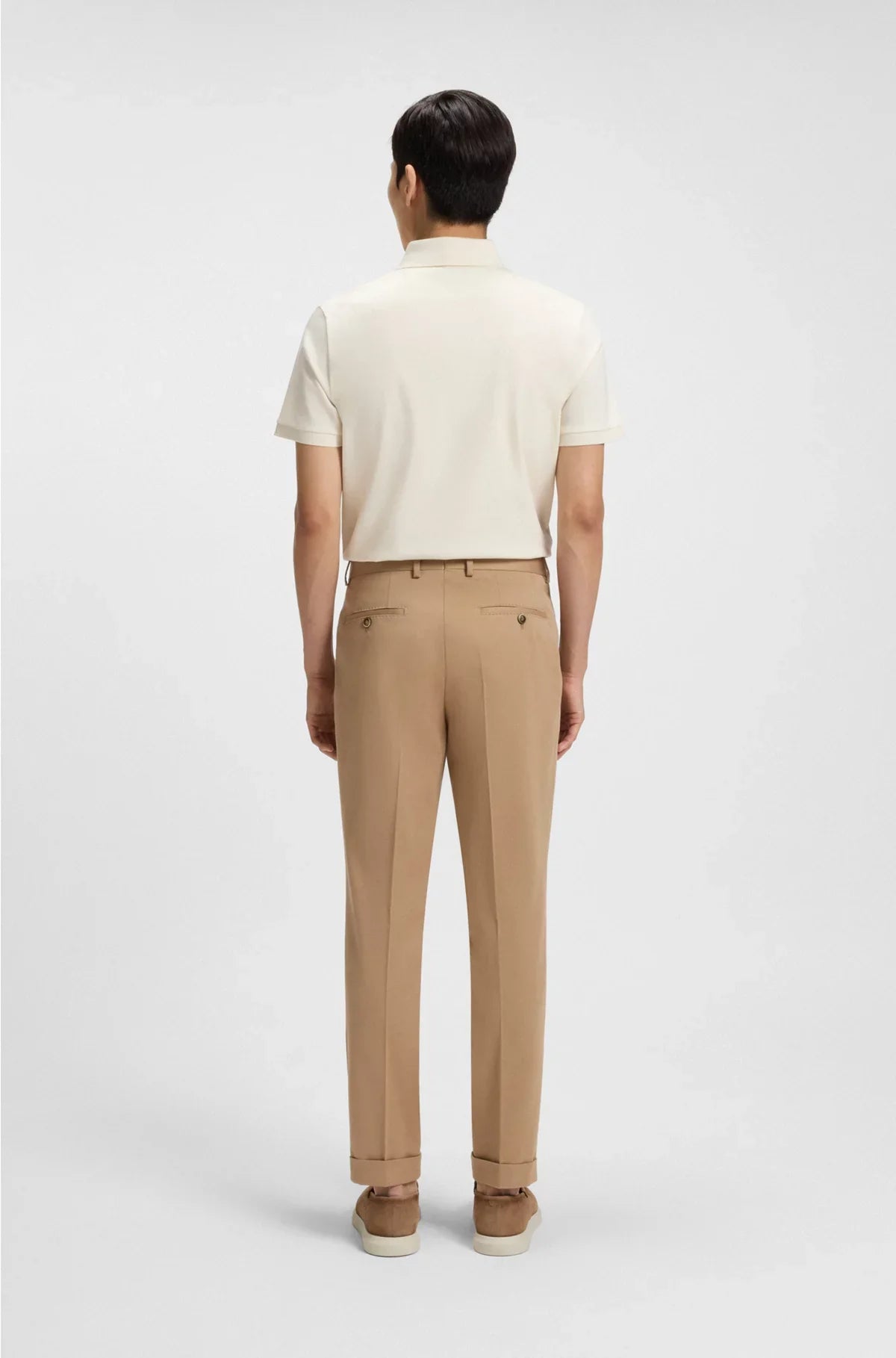 RELAXED-FIT TROUSERS IN COTTON-BLEND TWILL