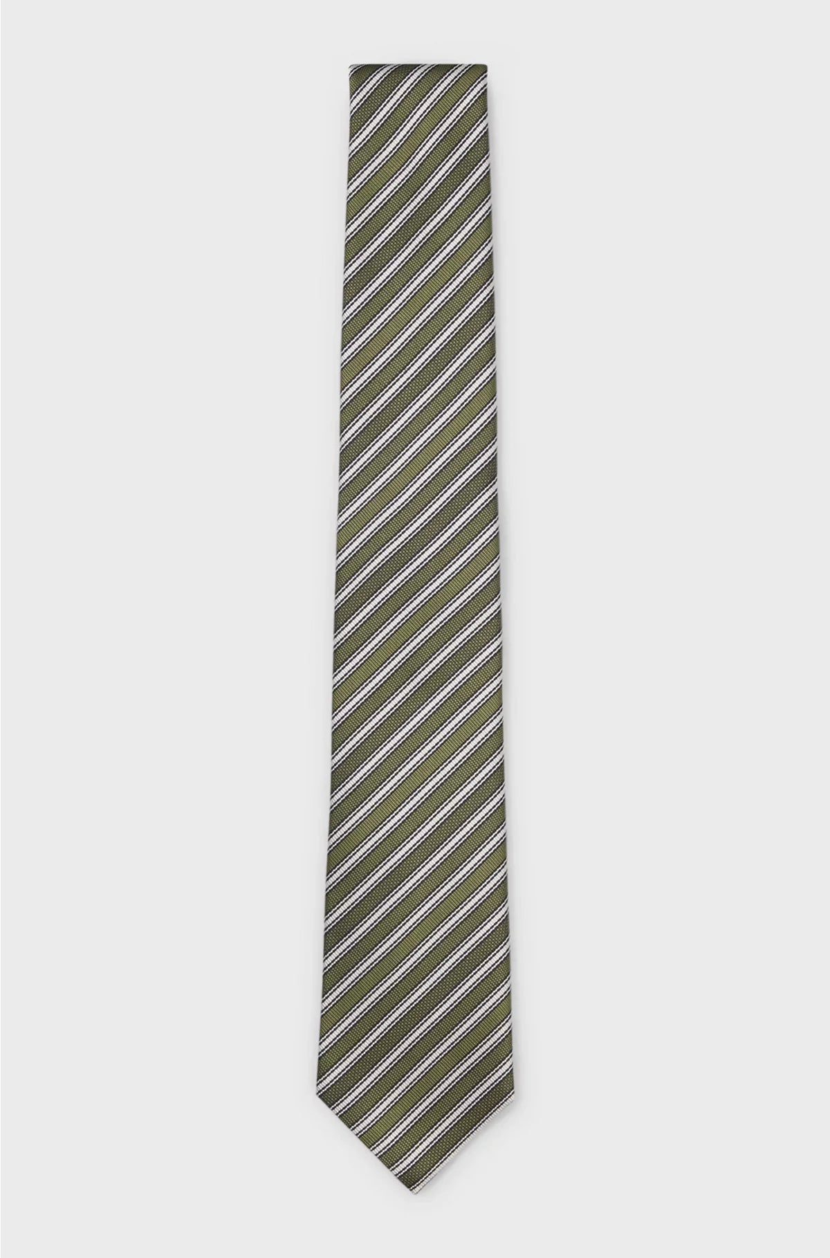 CRAVATTA A RIGHE DIAGONALI IN JACQUARD DI SETA ITALIANA