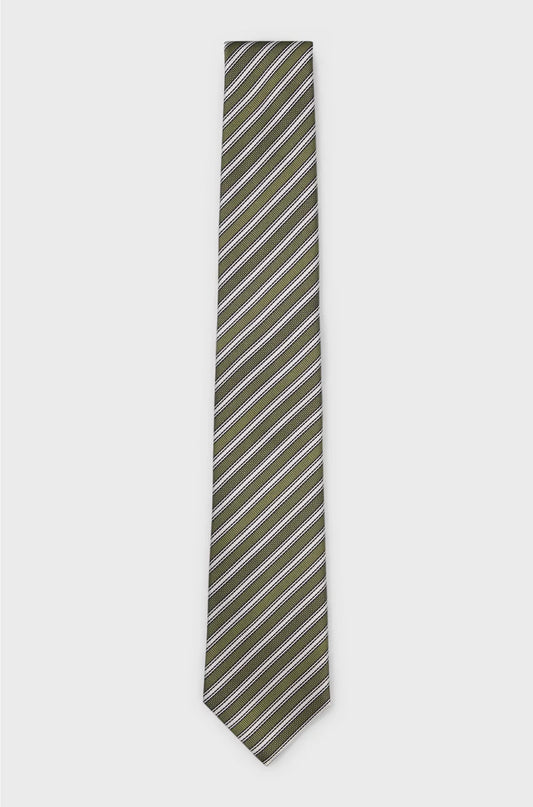 DIAGONAL-STRIPE TIE IN ITALIAN SILK JACQUARD