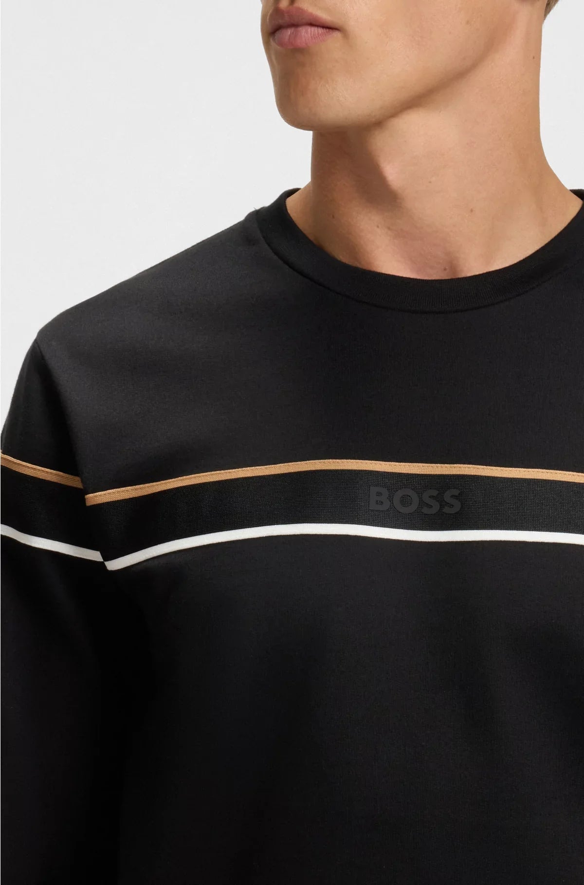 COTTON-TERRY SWEATSHIRT WITH SIGNATURE STRIPE