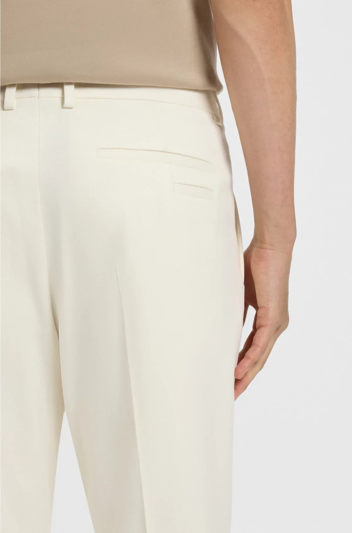 SLIM-FIT TROUSERS IN STRETCH DOUBLE-FACED FABRIC