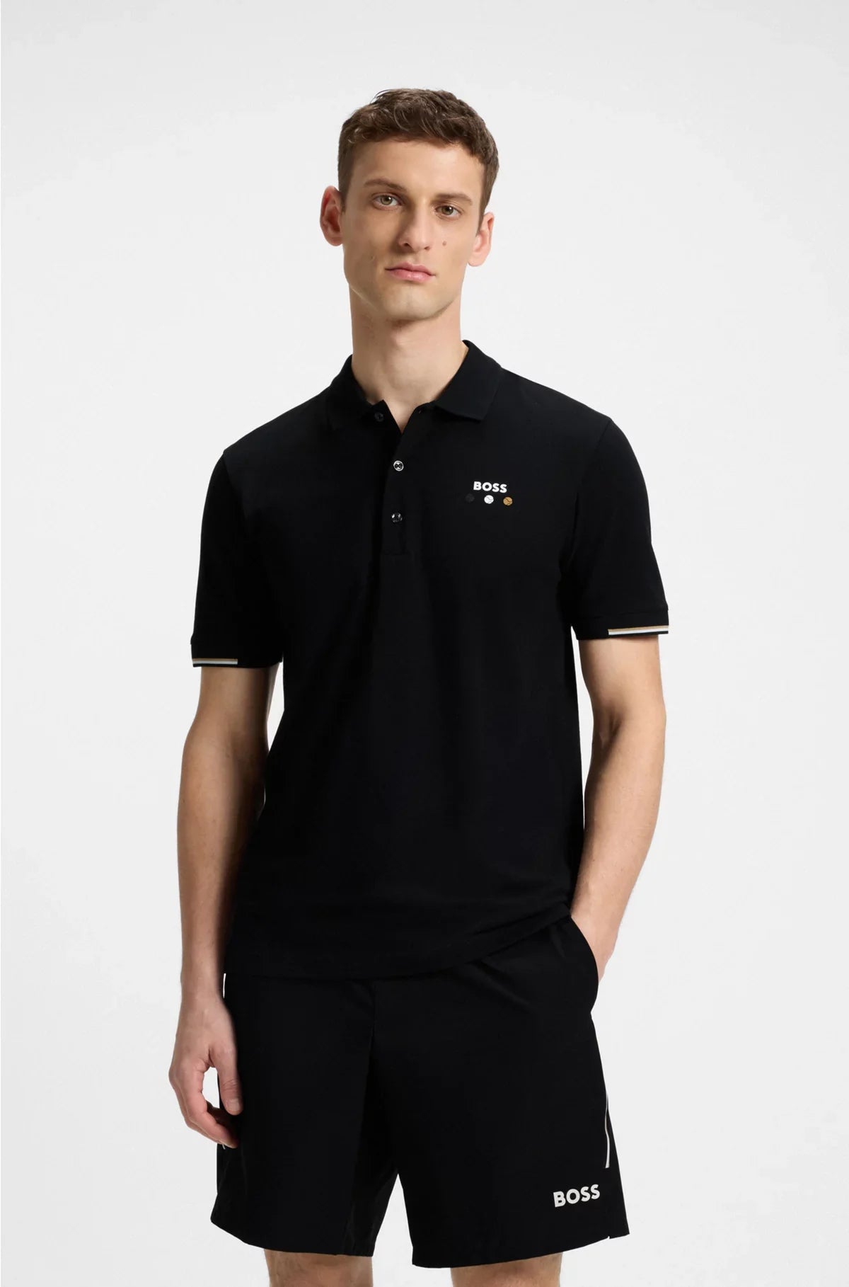 ACTIVE PADDY MERCERISED-COTTON POLO SHIRT WITH GRID TRIMS