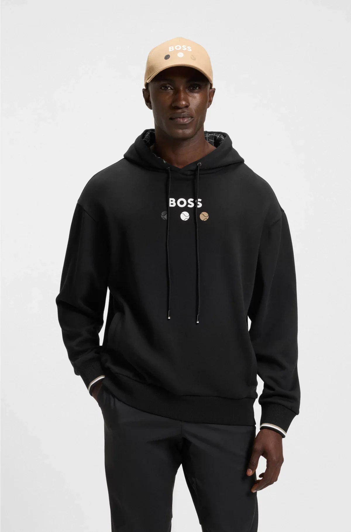 COTTON-TERRY HOODIE WITH TENNIS ARTWORK