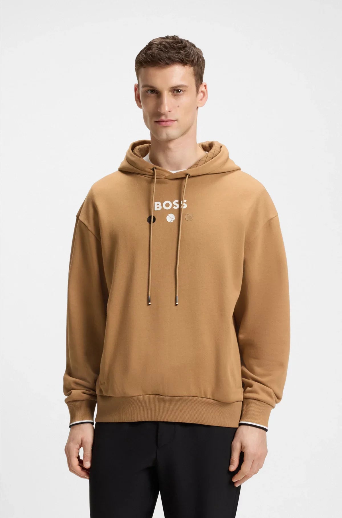COTTON-TERRY HOODIE WITH TENNIS ARTWORK