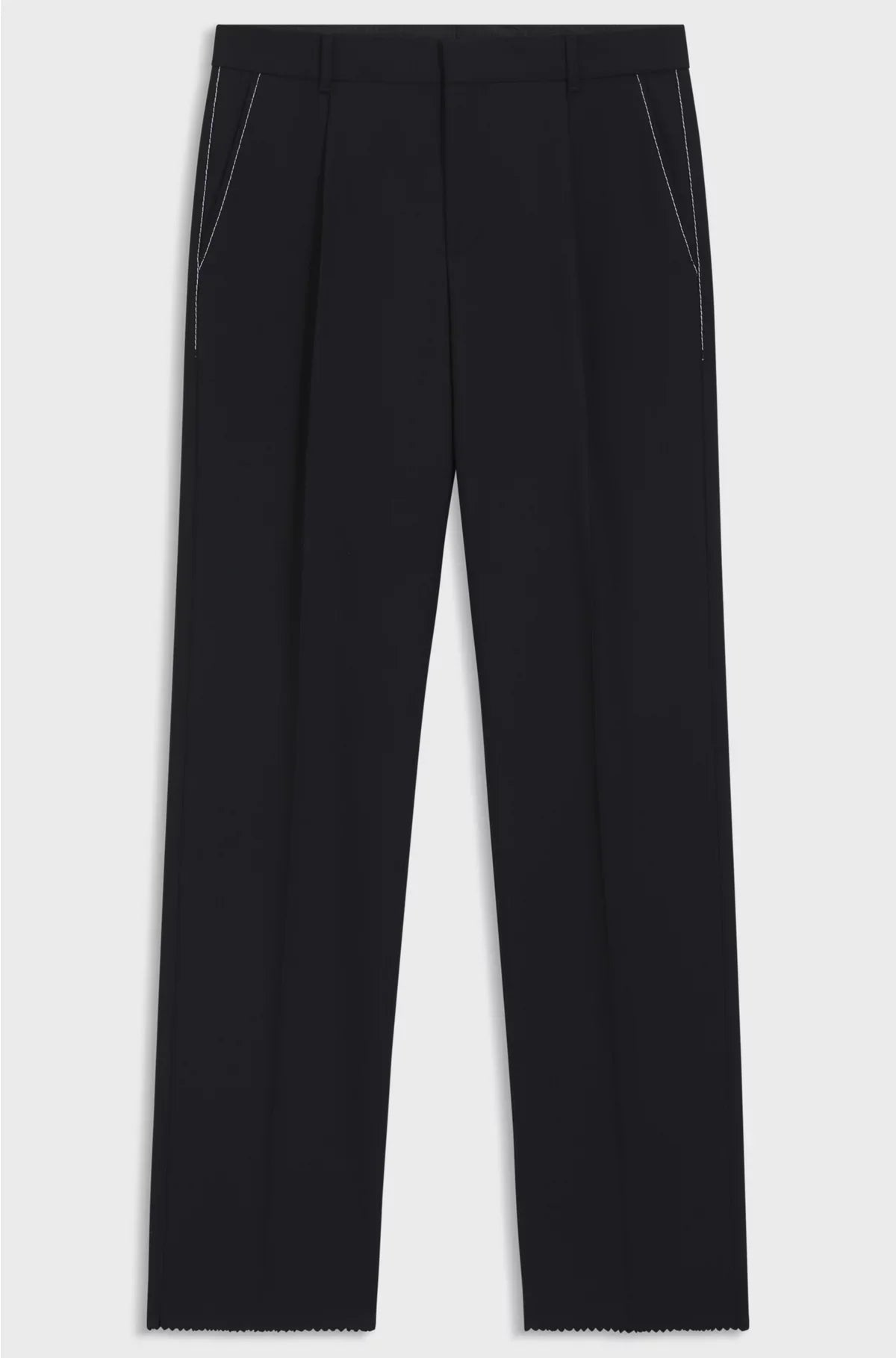 RELAXED-FIT TROUSERS IN MELANGE VIRGIN WOOL